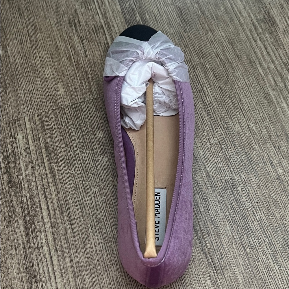 Steve Madden Purple Flats with Black Cap Toe